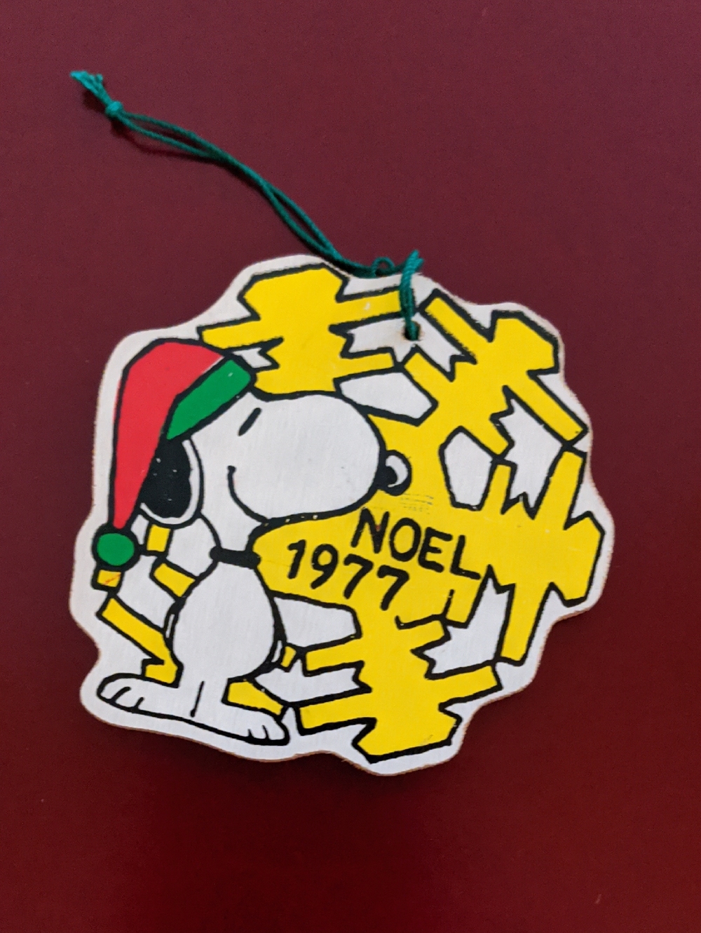 Vtg Peanuts Gang Christmas Ornament Snoopy Noel 1977 Snowflake Dupont